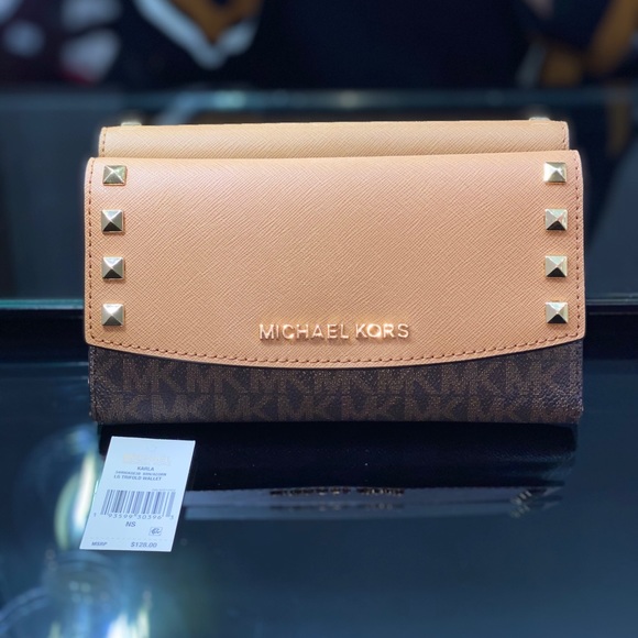 Michael Kors Studded Leather Trifold Wallet - Picture 8 of 8